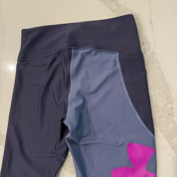 Under Armour Compression Colorblock Athletic Leggings Women’s Medium Gray/Purple - Picture 6 of 6
